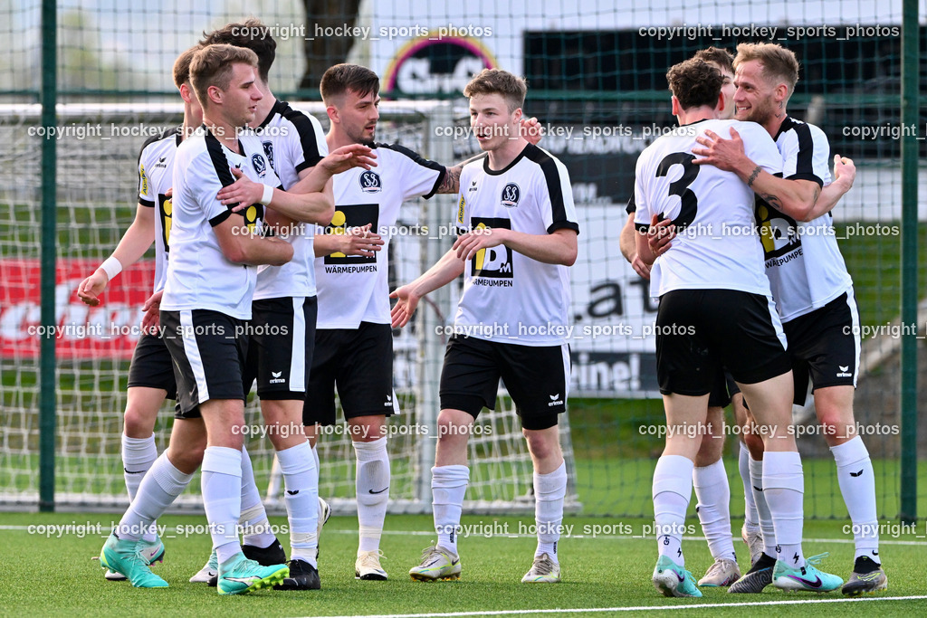 SV Spittal vs. VST Völkermarkt 5.4.2024 | Jubel SV Spittal, #4 Thomas Walker SV Spittal, #39 Fabian Hoi SV Spittal, #3 Killian Brandner SV Spittal, #44 Miha Kostanjsek SV Spittal, SV Spittal vs. VST Völkermarkt 5.4.2024, SV Spittal vs. VST Völkermarkt am 05.04.2024 in Spittal an der Drau (Goldeck Stadion), Austria, (Photo by Bernd Stefan)