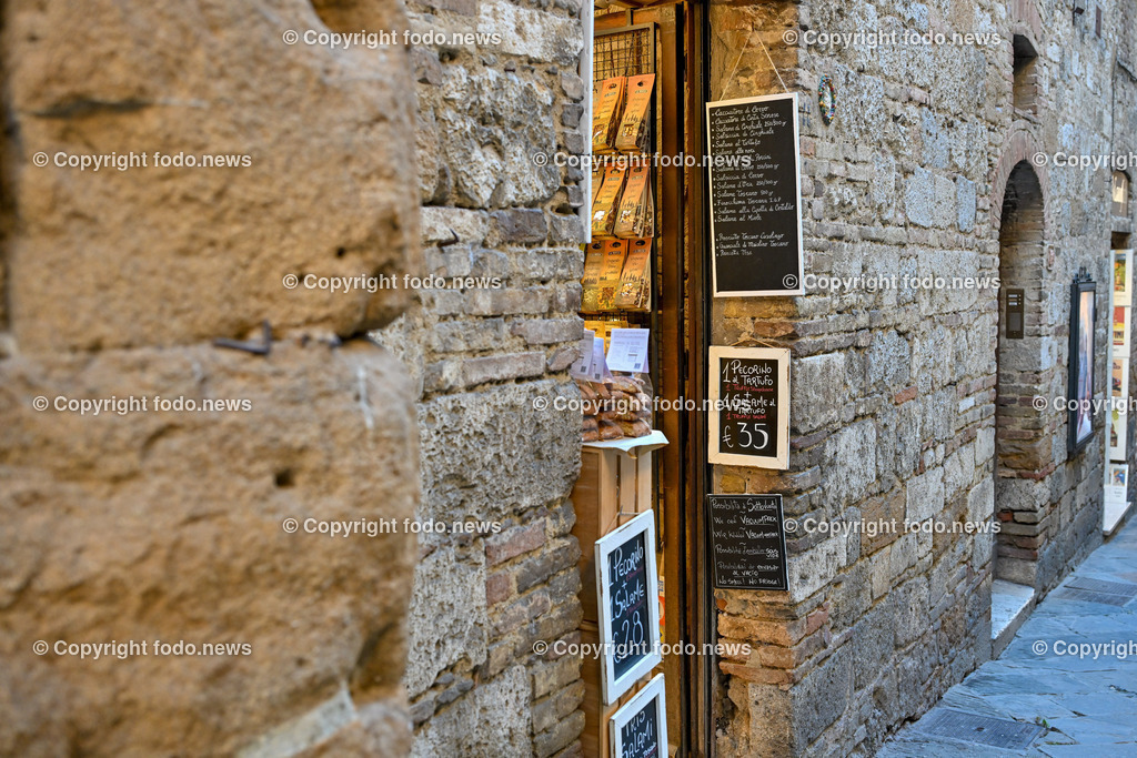 Italien_ Toskana_ San Gimignanao_ 26.05.2024-27 | 26.05.2024, Italien, ITA, Toskana, San Gimignano im Bild Stadtansichten Gebäude, Architektur, Touristen, Historisch, Ansichten der berühmten Stadt San Gimignano in der Toskana-Italien - View of the famous town San Gimignano in Tuscany-Italy


San Gimignano ist eine italienische Kleinstadt in der Toskana mit einem mittelalterlichen Stadtkern. San Gimignano wird auch die Stadt der Türme genannt. Die Stadt liegt in der Provinz Siena. Sie gehört neben Florenz, Siena und Pisa zu den von Touristen meist besuchten Zielen in der Toskana.