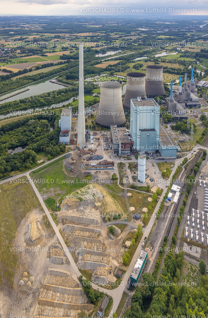Hamm250706055West | Luftbild, RWE Generation SE Kraftwerk Gersteinwerk mit Schornstein und Kühltürmen, Stockum, Werne, Ruhrgebiet, Nordrhein-Westfalen, Deutschland