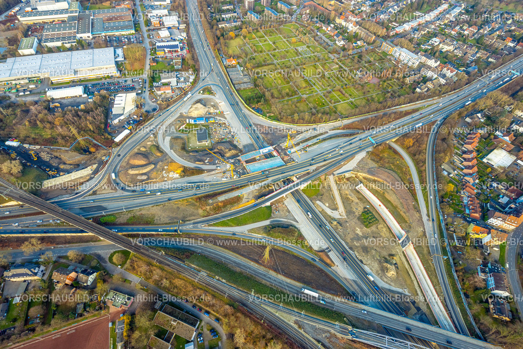 Herne251203730 | Luftbild, Autobahnkreuz Herne Großbaustelle, Autobahn A43 und Autobahn A42, Baukau, Herne, Ruhrgebiet, Nordrhein-Westfalen, Deutschland