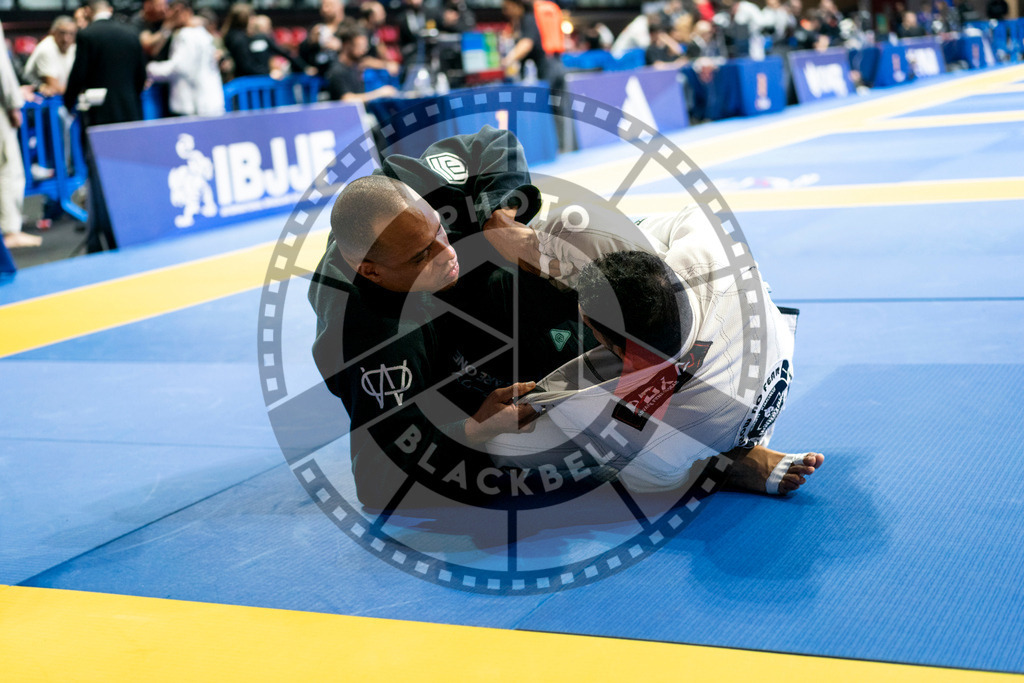 20240121PBB7004 | Fighters compete during the second day of the IBJJF European Championship in Paris, France, on January 21, 2024.