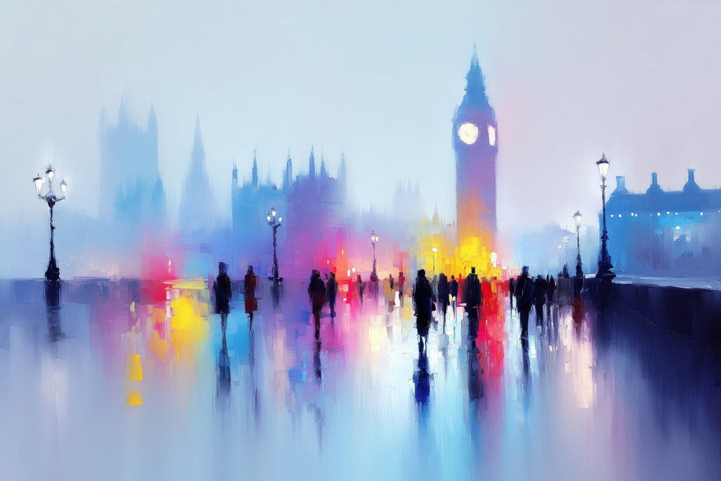 2602053 - Nebliges London Gemälde | Fast mystisch nebliges London Motiv im Stil eines Gemäldes.