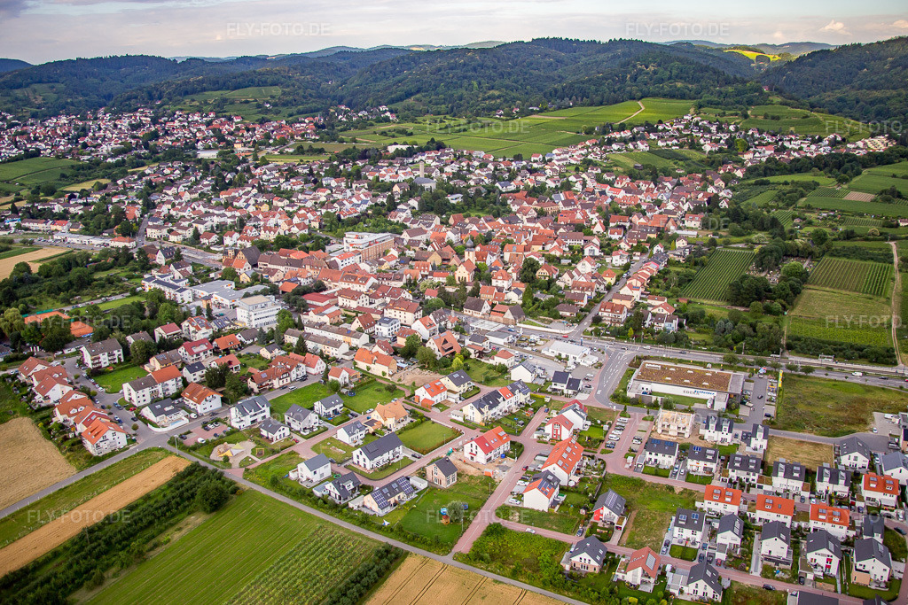 Luftbild: an der Bergstraße im Ortsteil Großsachsen in Hirschberg im Bundesland Baden-Württemberg in Deutschland. Foto: IMG_090737.jpg vom 04.07.2016 durch Werner Riehm/FLY-FOTO.de