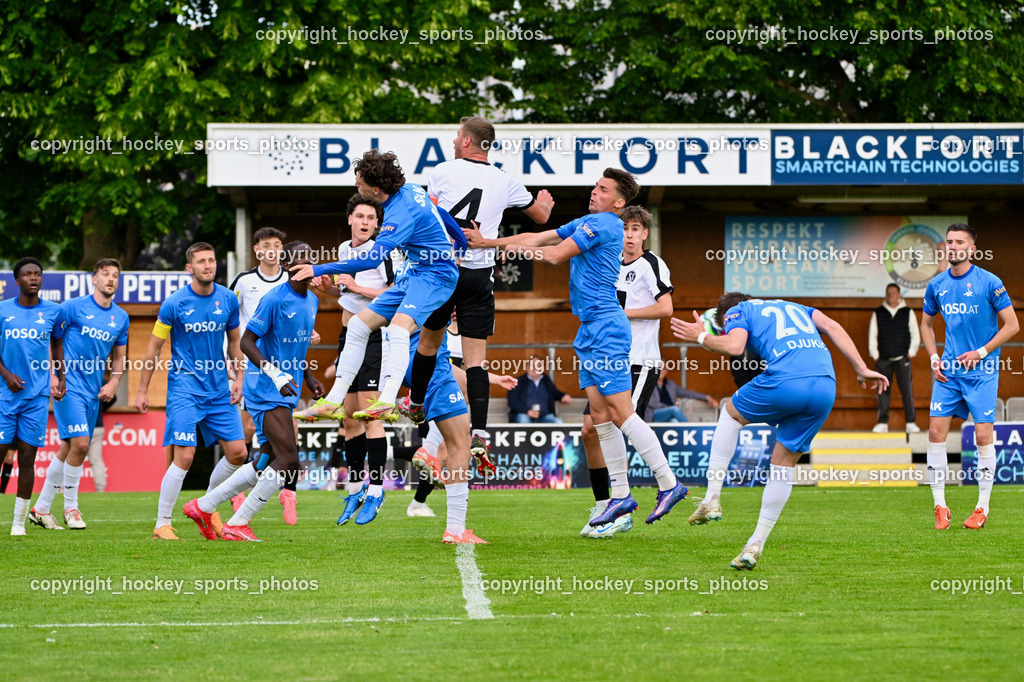 SAK vs. SV Spittal Drau 1921 | #7 Hrvoje Jakovljevic SAK, #20 Luka Djukic SAK, #24 Luka Gajic SAK, #4 Thomas Walker SV Spittal, #17 Jan Sasa Ogris-Martic SAK, #8 Issa Diakite SAK, #22 Leo Ejup SAK, SAK vs. SV Spittal Drau 1921, SAK vs. SV Spittal Drau 1921 am 23.05.2025 in Klagenfurt (Sportpark Welzenegg), Austria, (Photo by Bernd Stefan)