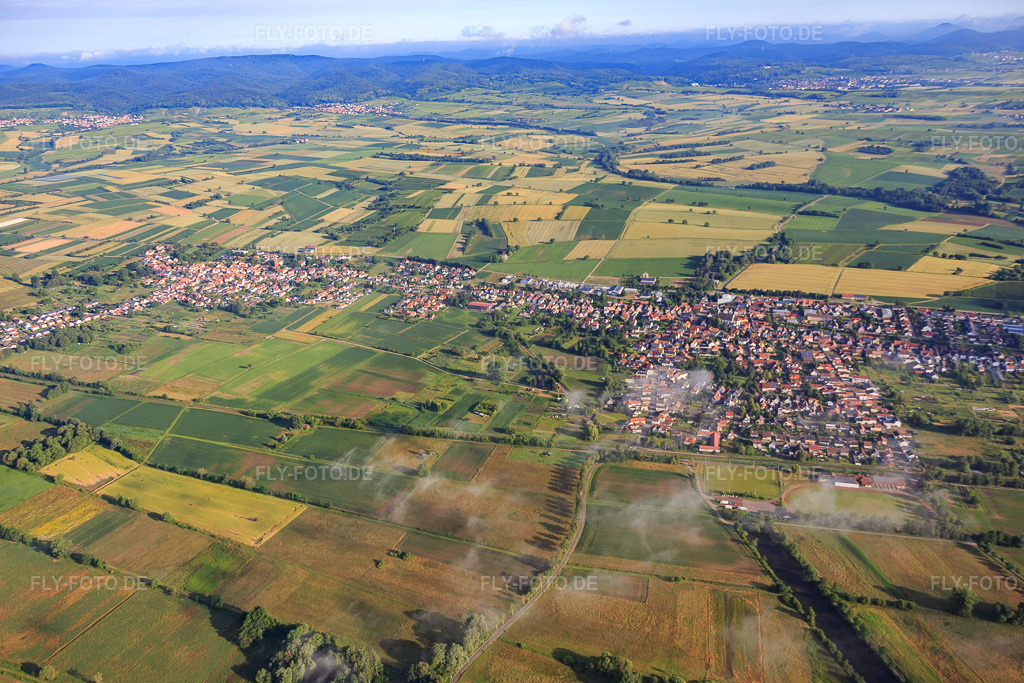 Luftbild: Dorfansicht am Viehstrich aus Süden in Steinfeld im Bundesland Rheinland-Pfalz in Deutschland. Foto: IMG_089963.jpg vom 26.06.2016 durch Werner Riehm/FLY-FOTO.de
