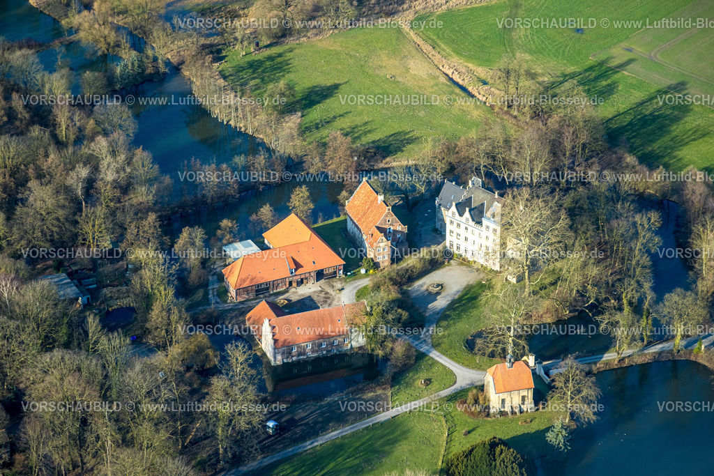 Hamm260203154 | Luftbild, Haus Ermelinghoff und Schloss Kapelle, Gräftenhof und ehemaliges Rittergut, Geinegge, Bockum-Hövel, Hamm, Ruhrgebiet, Nordrhein-Westfalen, Deutschland
