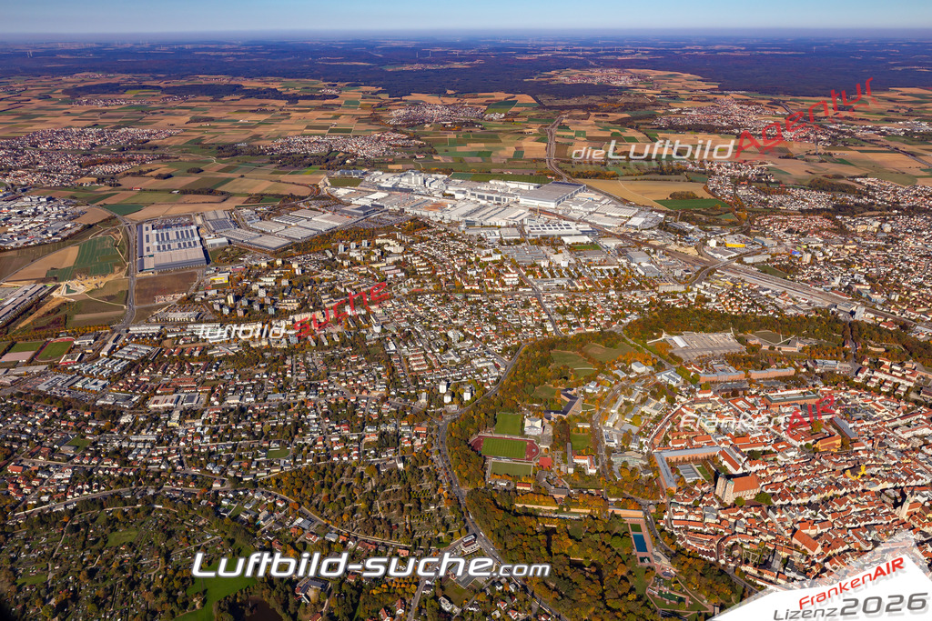 aktuelles Luftbild von  Ingolstadt - Luftaufnahme wurde 2018 von https://frankenair.de mittels Flugzeug (keine Drohne) erstellt.