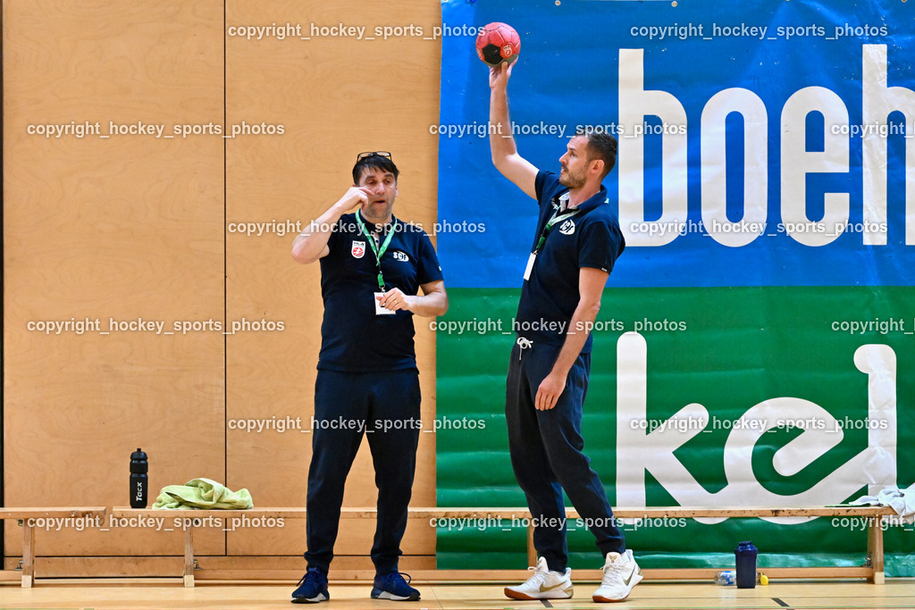 SC Ferlach vs. HSG Xentis Lipizzanerheimat | Headcoach SC Ferlach BEGUS Robert, Asistentcoach SC Ferlach Pomorisac Dean, SC Ferlach vs. HSG Xentis Lipizzanerheimat, SC Ferlach vs. HSG Xentis Lipizzanerheimat am 03.05.2025 in Ferlach (Ballspielhalle Ferlach), Austria, (Photo by Bernd Stefan)