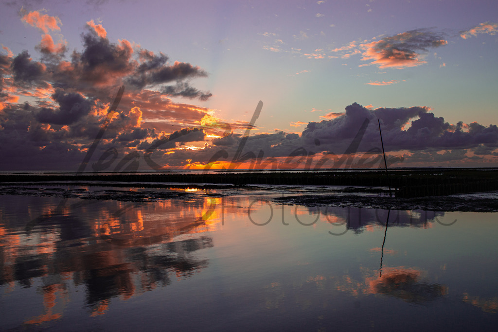 Meer 1 | Sonnenuntergang an der Nordsee, Badestelle. Emmelsbüll. - Realisiert mit Pictrs.com