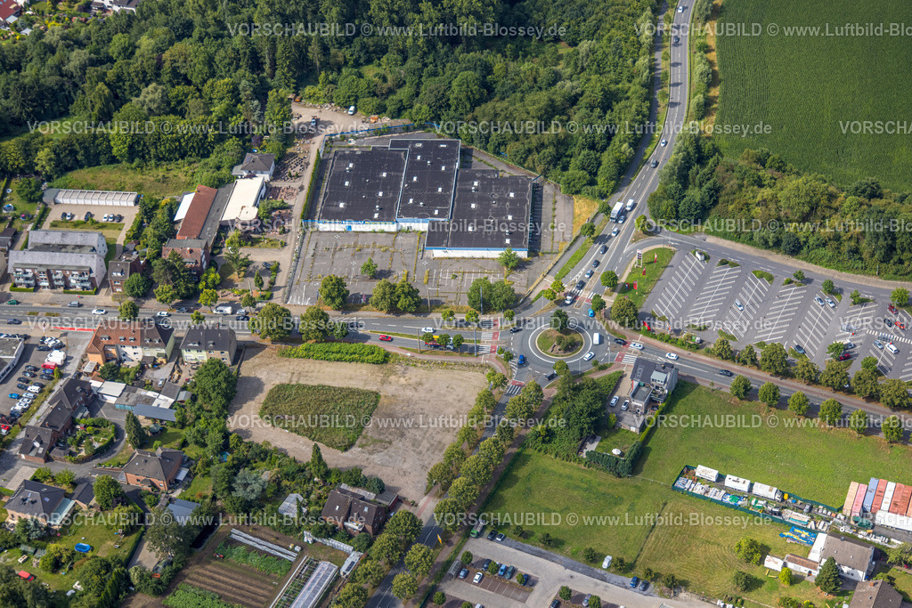 Hamm250700398Heessen | Luftbild, ehemaliger Praktiker Baumarkt, Gelände der ehemaligen Zeche Am Schacht 3, Kreisverkehr, Stadtbezirk Heessen, Hamm, Ruhrgebiet, Nordrhein-Westfalen, Deutschland