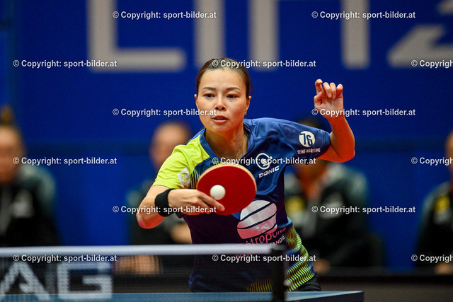 AUT, Tischtennis ETTU Womans Champions League, Linz AG Froschberg (AUT) vs ACL Grand Quevilly (FRA) | 23.10.2023, Sportpark Lissfeld, AUT, Tischtennis ETTU Womans Champions League, Linz AG Froschberg (AUT) vs ACL Grand Quevilly (FRA), im Bild Jiaduo Wu, (ACL Grand Quevilly)


// ETTU, Tischtennis Womans Champions League between Linz AG Froschberg (AUT) vs ACL Grand Quevilly (FRA) in Linz, Austria on 2023/10/23