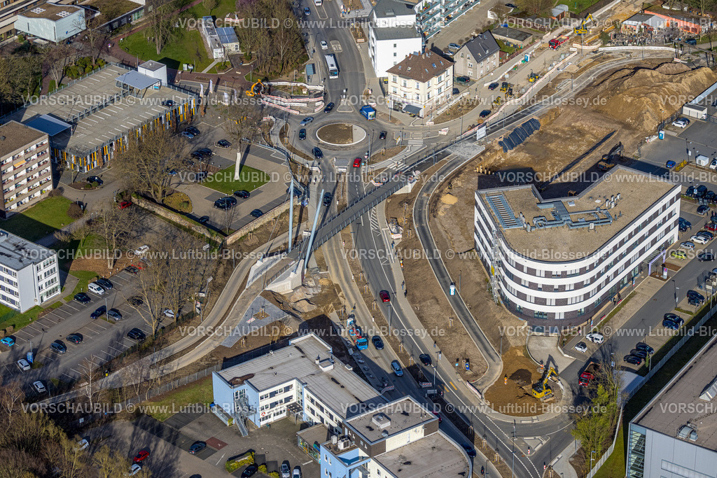 Witten230303316 | Luftbild, WITTEN, RHEINISCHER ESEL  BRÜCKENBAUWERK ÜBER DIE PFERDEBACHSTRASSE, Radwegbrücke, Radwegenetz,  Sonnenschein, Witten, Ruhrgebiet, Nordrhein-Westfalen, Deutschland