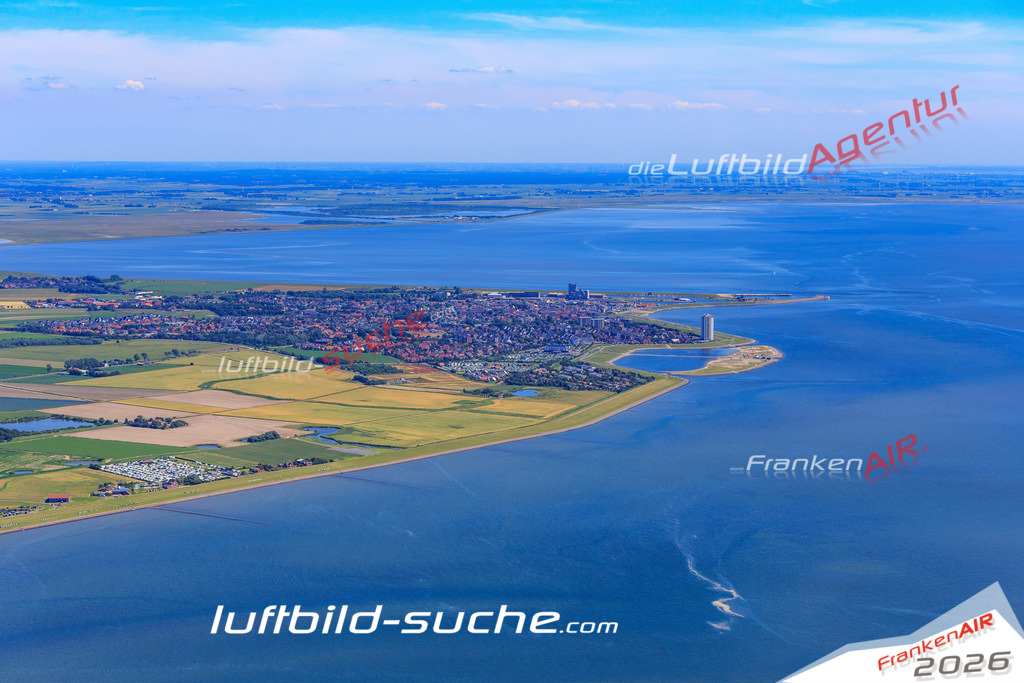 aktuelles Luftbild von  Buesum - Luftaufnahme wurde 2018 von https://frankenair.de mittels Flugzeug (keine Drohne) erstellt.