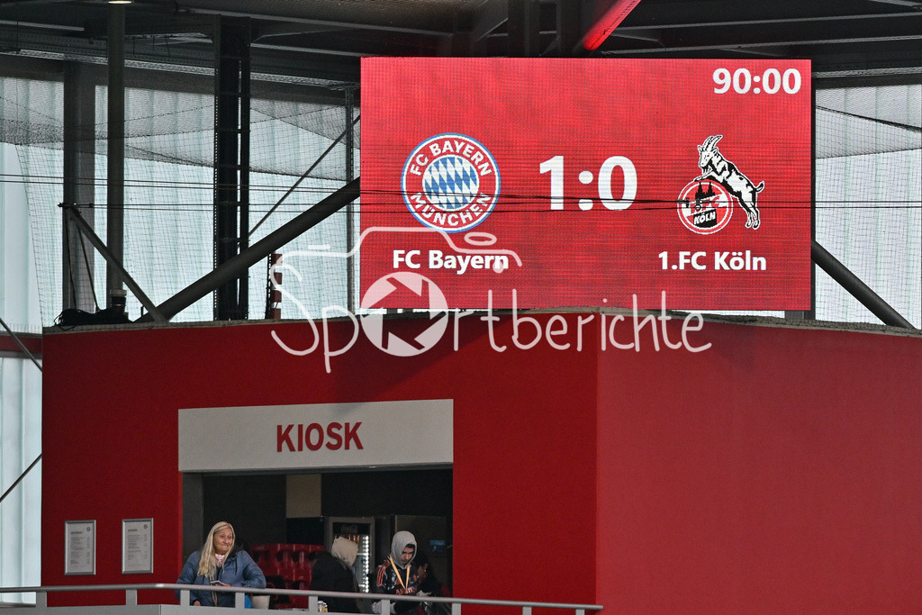 FC Bayern München Frauen - TSG 1899 Hoffenheim Frauen | im Bild die Anzeigetafel mit dem Endstand der Partie / Spielstand / symbolbild / Frauen Bundesliga: FC Bayern München Frauen - 1. FC Köln Frauen, FC Bayern Campus am 05.10.2024