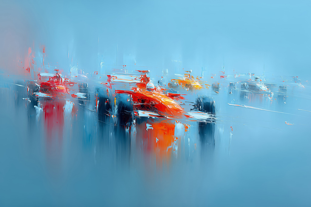 2508013 - Im Rausch der Geschwindigkeit | Rennwagen im Stil eines abstrakten Gemäldes. Bestelle dieses Motiv als hochwertigen Kunstdruck, z.B. auf Leinwand oder hinter Acrylglas in vielen Formaten.