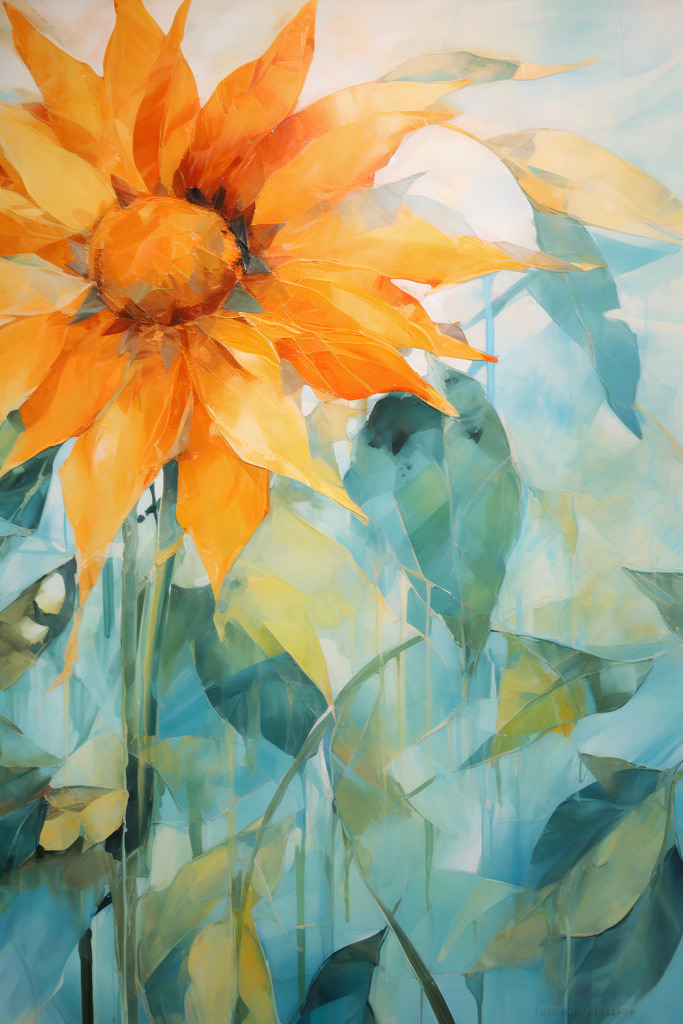 10230795 - Sonnenblume | Bild einer Sonnenblume im Auqarell-Stil.