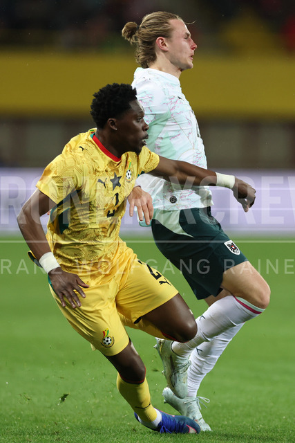Austria vs Ghana – International Football Match    | VIENNA, AUSTRIA, 27.MAR.26 - SOCCER - OEFB international test match, Austria vs Ghana. The image shows Derrick Koehn (Ghana) and Patrick Wimmer (AUT).