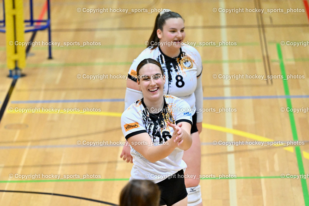 ASKÖ Volley Eagles Villach vs. TI- Schu Staudinger Volley 22.3.2024 | #16 Tamy KÖFLER Villach ASKÖ Volley, #8 Arijana DUCANOVIC Villach ASKÖ Volley, ASKÖ Volley Eagles Villach vs. TI- Schu Staudinger Volley 22.3.2024, ASKÖ Volley Eagles Villach vs. TI- Schu Staudinger Volley am 22.03.2024 in Villach (Ballspielhalle Lind), Austria, (Photo by Bernd Stefan)