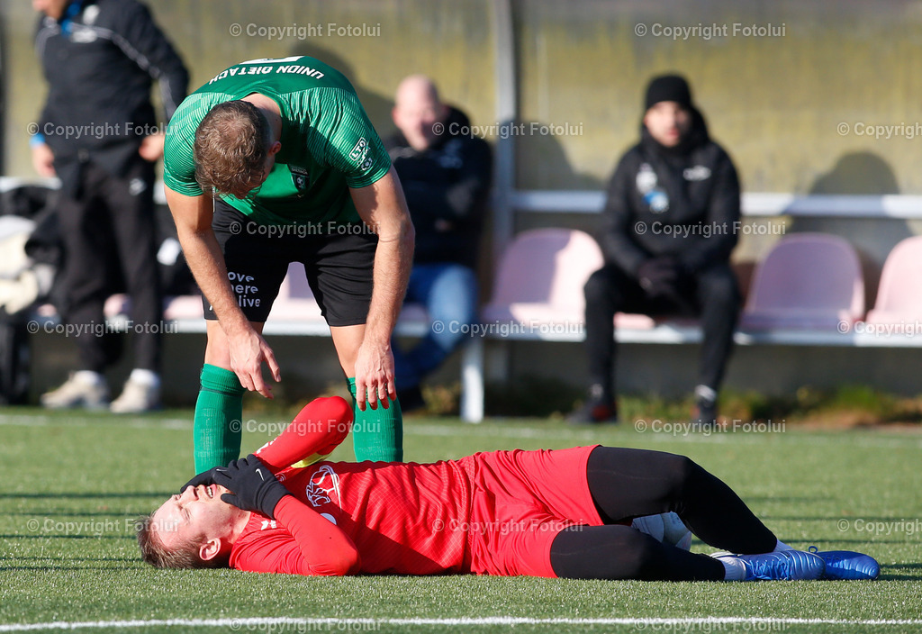 A_LUI_190125_22 | SPORT FUSSBALL TESTSPIEL ASKOE OEDT -UNION PROCORN DIETACH 18.01.2025 IM BILD : FLORIAN FELLINGER (OEDT) UND  DENIS BERISHA (DIETACH) FOTO:FOTOLUI