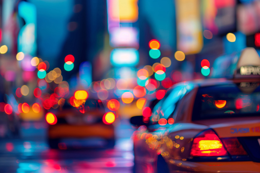 2408014 - New York City LIghts | Impressionistisches New York Motiv im Stil einer Fotografie. Bestellen Sie dieses Motiv als hochwertigen Kunstdruck in verschiedenen Ausführungen und Größen.