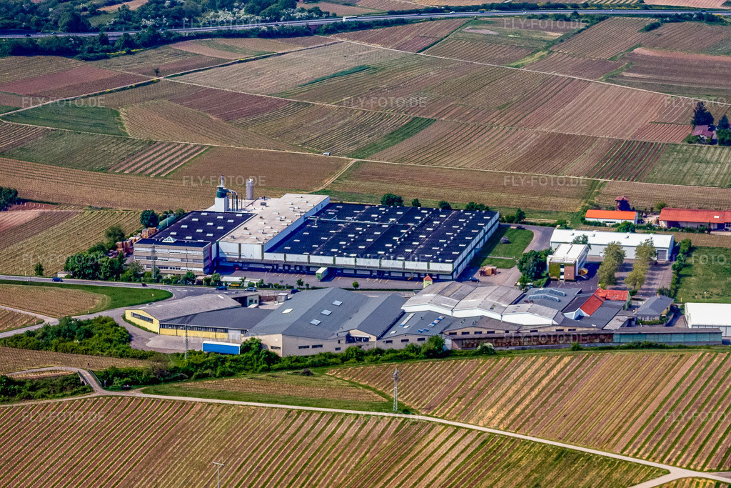 Luftbild: Werksgelände Wellpappenfabrik GmbH im Ortsteil Sausenheim in Grünstadt im Bundesland Rheinland-Pfalz in Deutschland. Foto: IMG_18059.jpg vom 02.05.2009 durch Werner Riehm/FLY-FOTO.de