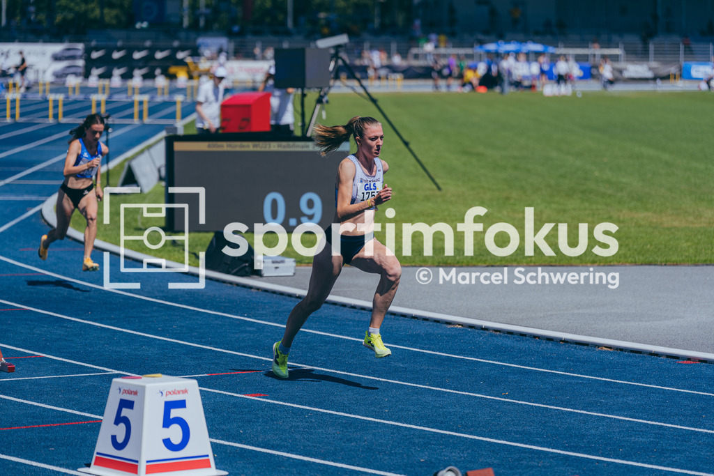 DM U23 U18 Bochum 2026 | Merle Black (LG TELIS FINANZ Regensburg), Startnummer 1753, 400 Meter Hürden, Deutsche Meisterschaften der U18 &amp; U23 2026, Lohrheidestadion Bochum-Wattenscheid, 04.07.2026 Foto: Marcel Schwering / sportimfokus - Realisiert mit Pictrs.com