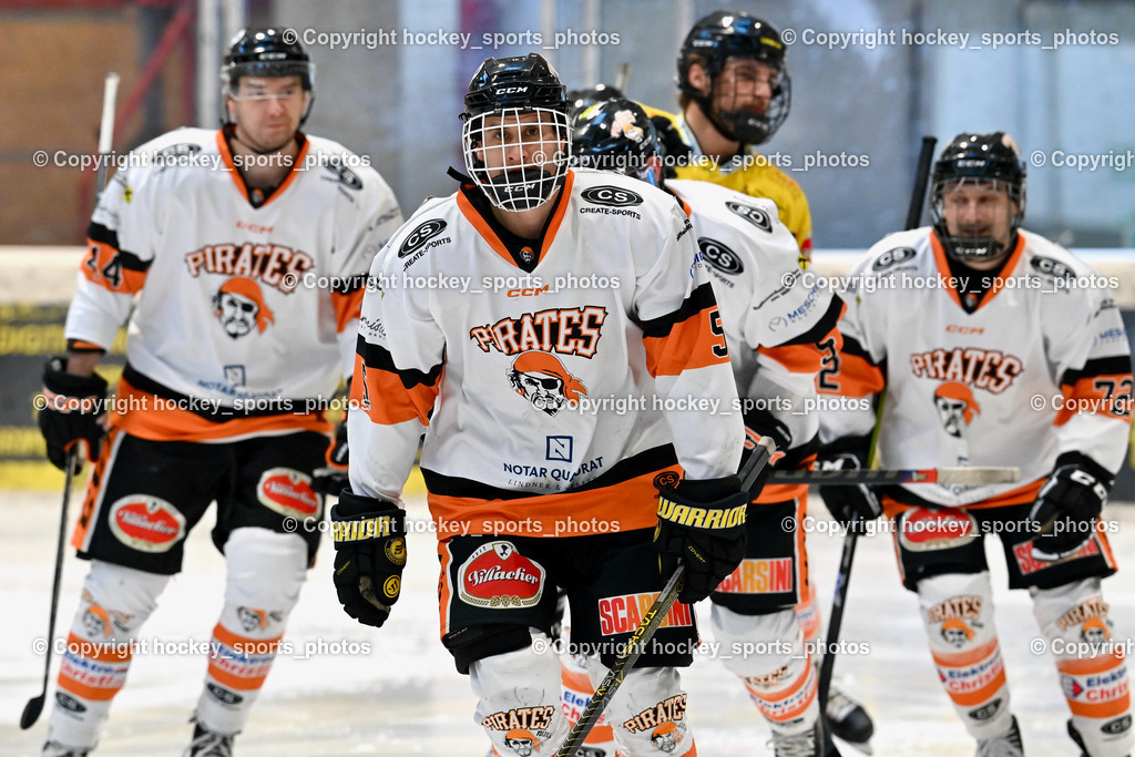 EC Hornets Spittal vs. USC Piraten Velden 18.2.2024 | #5 Ofner Niklas USC Velden, EC Hornets Spittal vs. USC Piraten Velden 18.2.2024, EC Hornets Spittal vs. USC Piraten Velden 18.2.2024 am 18.02.2024 in Spittal an der Drau (Eissportzentrum Spittal), Austria, (Photo by Bernd Stefan)
