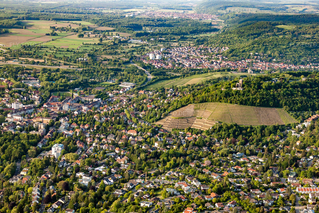 Luftbild: Stadtteil Geigersberg im Stadtgebiet im Ortsteil Durlach in Karlsruhe im Bundesland Baden-Württemberg in Deutschland. Foto: IMG_27475.jpg vom 23.05.2010 durch Werner Riehm/FLY-FOTO.de