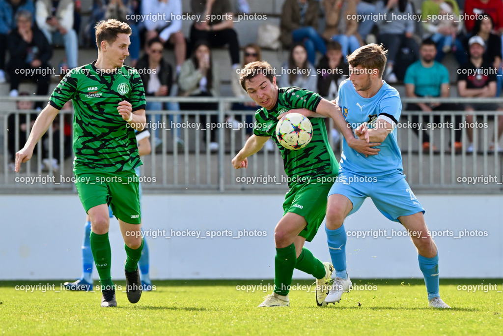 SC Landskron vs. SVG Bleiburg | #5 Lukas Anton Kofler SC Landskron, #8 Philipp Gatti SC Landskron, #20 Jan Micheu SVG Bleiburg, SC Landskron vs. SVG Bleiburg, SC Landskron vs. SVG Bleiburg am 28.04.2024 in Villach (Sportzentrum Landskron), Austria, (Photo by Bernd Stefan)