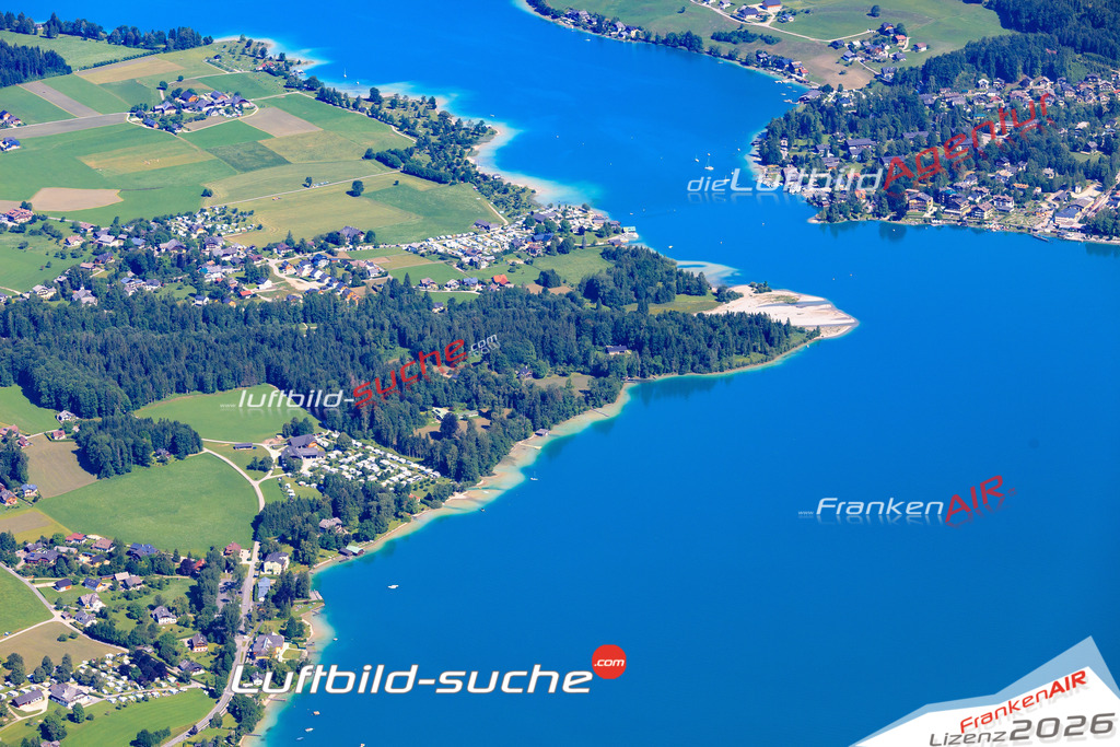 Die Luftaufnahme Wolfgangsee -  wurde 2017 mittels Flugzeug (keine Drohne) erstellt. Perfekte Schärfe und Druck- Auflösung- Garantiert!