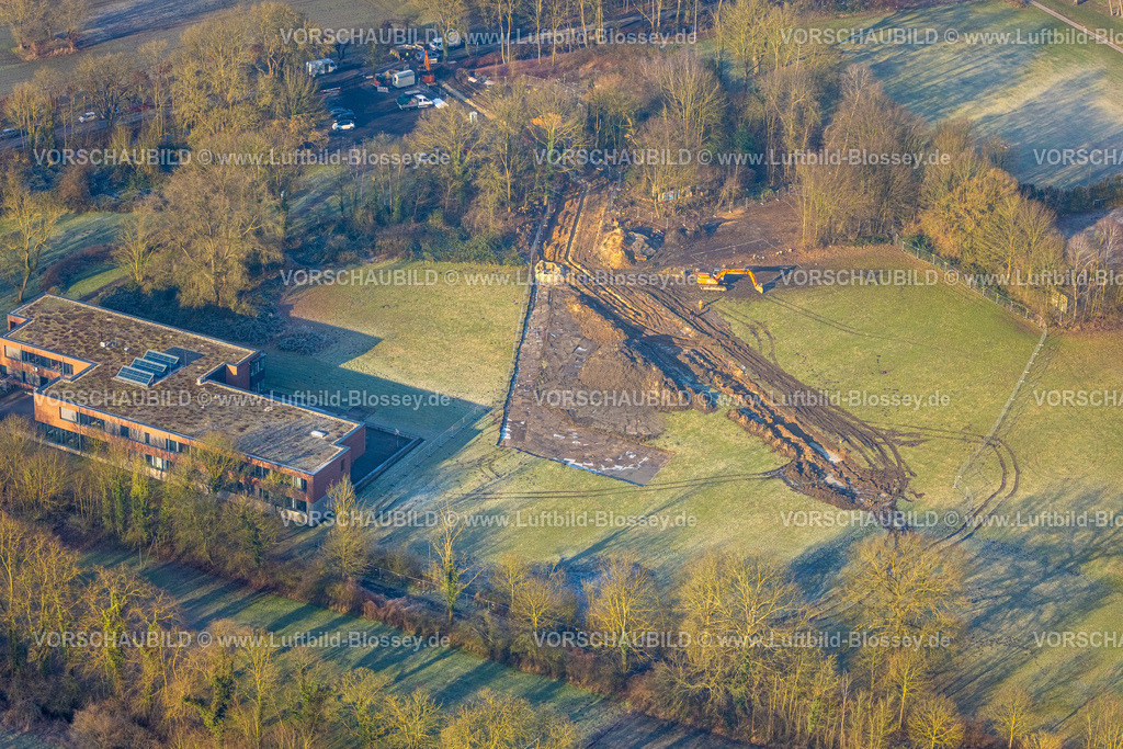 Hamm250200911Heessen | Luftbild, Baustelle Schlossstraße für neue Kita Kindergarten, Stadtbezirk Heessen, Hamm, Ruhrgebiet, Nordrhein-Westfalen, Deutschland
