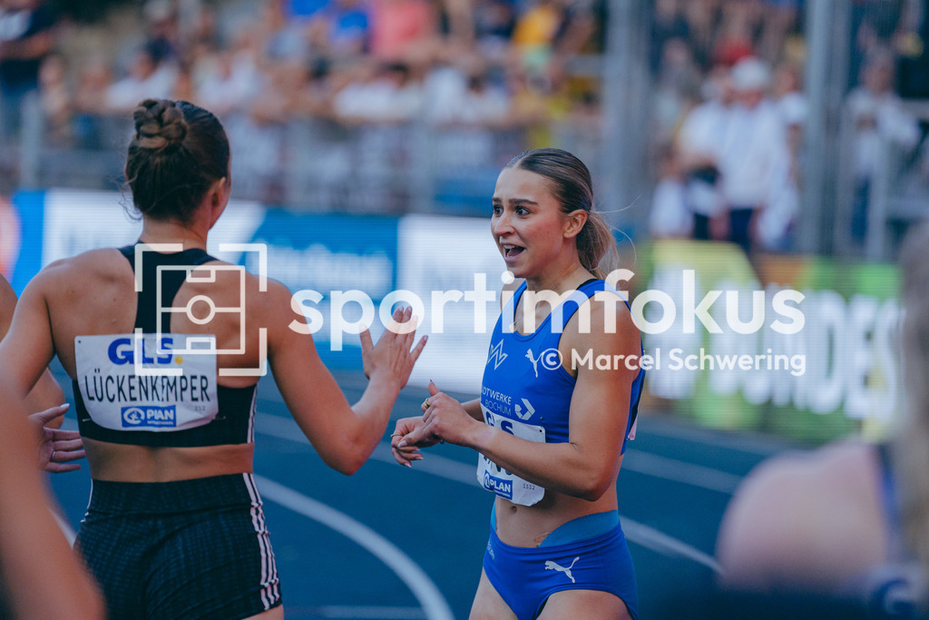 Deutsche Meisterschaften der Frauen und Männer 2026 | Jolina Ernst, TV Wattenscheid 01, 100-Meter-Lauf, Finale, Deutsche Meisterschaften der Frauen und Männer 2026, Lohrheidestadion Bochum-Wattenscheid, 25.07.2026. Foto: Marcel Schwering / sportimfokus - Realisiert mit Pictrs.com