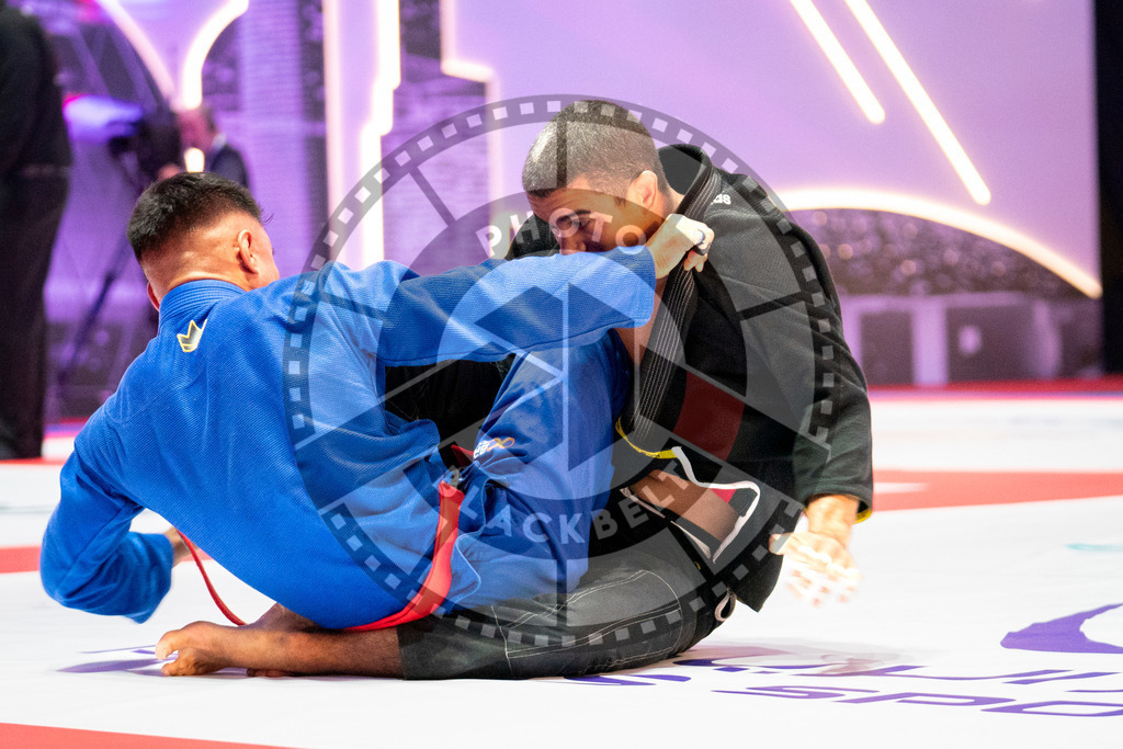 20231107PBB4503 | Fighters compete during the AJP World Master Championship in the Mubadala Arena in Abu Dhabi, Arab United Emirates, on November 7, 2023.
