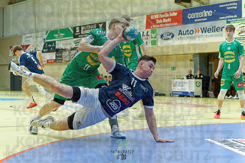mJB Pokalrunde dt. Meisterschaft, TV Hüttenberg - TSV GWD Minden | mJB Pokalrunde dt. Meisterschaft, TV Hüttenberg - TSV GWD Minden am 15.03.2025 in Münchholzhausen (Sporthalle Münchholzhausen)Photo © 2025 - Jörg Heinrich - Realisiert mit Pictrs.com