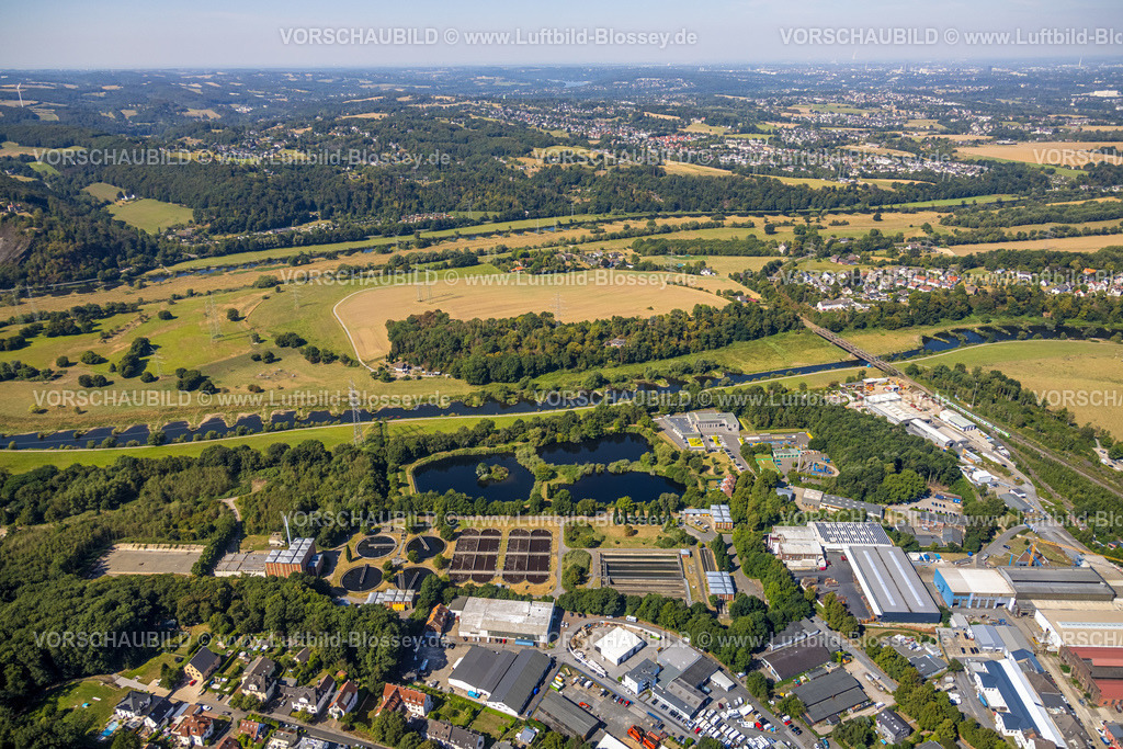 Hattingen220807666 | Luftbild, Kläranlage Hattingen, Naturschutzgebiet Ruhraue Winz, Hattingen, Ruhrgebiet, Nordrhein-Westfalen, Deutschland