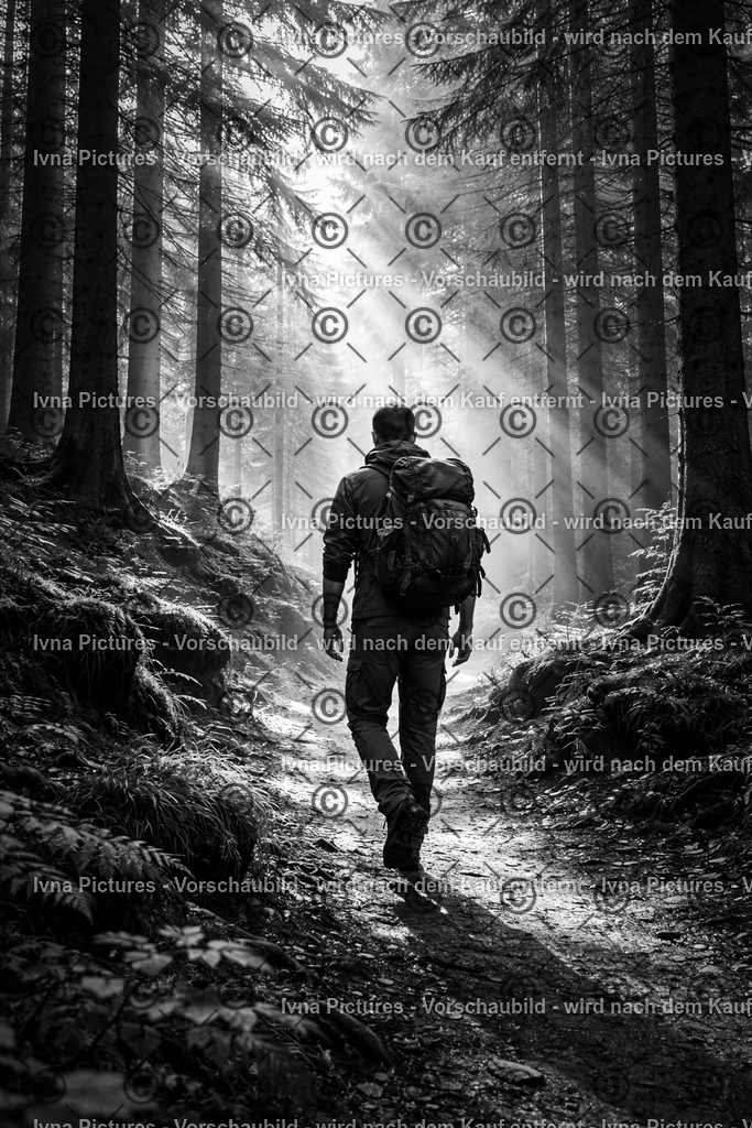 Wanderer im Nebel des Schwarzwaldes | Ivna Pictures - Realisiert mit Pictrs.com