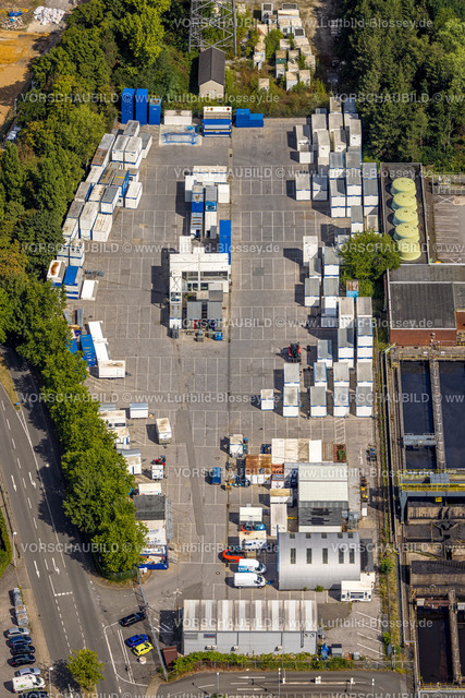 Muelheim220802547 | Luftbild, TOI TOI und DIXI Sanitärsysteme, Container, Toilettenkabinen, Dümpten - West, Mülheim an der Ruhr, Ruhrgebiet, Nordrhein-Westfalen, Deutschland