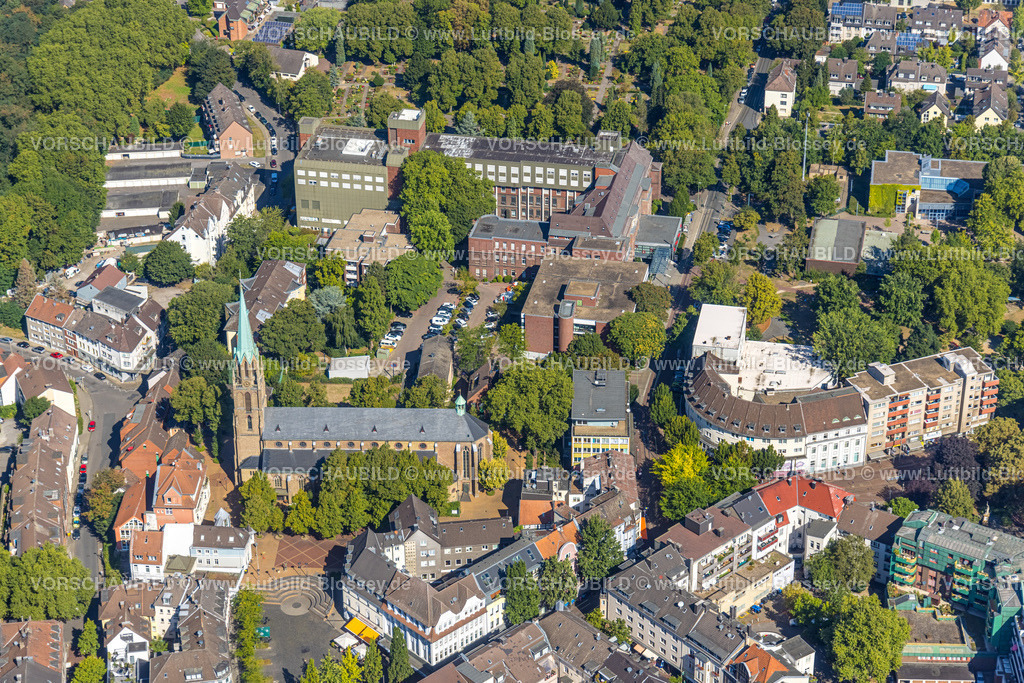 Essen220806742 | Luftbild, Kath. Kirche St. Dionysius, Kath. Klinikum Essen Philippusstift, Borbeck-Mitte, Essen, Ruhrgebiet, Nordrhein-Westfalen, Deutschland