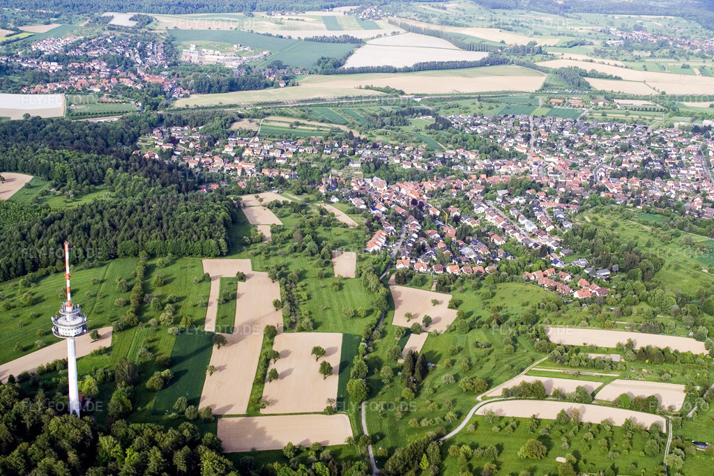 Luftbild: Hohenwettersbach im Ortsteil Grünwettersbach in Karlsruhe im Bundesland Baden-Württemberg in Deutschland. Foto: IMG_1952.jpg vom 14.05.2006 durch Werner Riehm/FLY-FOTO.de