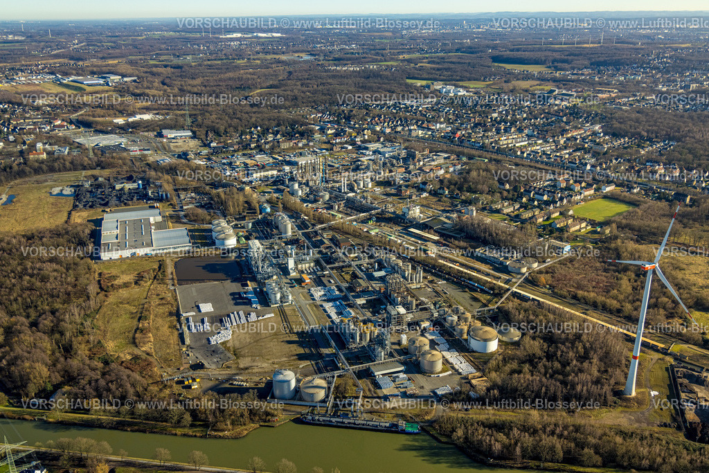 Castrop-Rauxel240106934 | Luftbild, Gewerbegebiet Hafen Rütgers Chemiewerk, Pöppinghausen, Castrop-Rauxel, Ruhrgebiet, Nordrhein-Westfalen, Deutschland