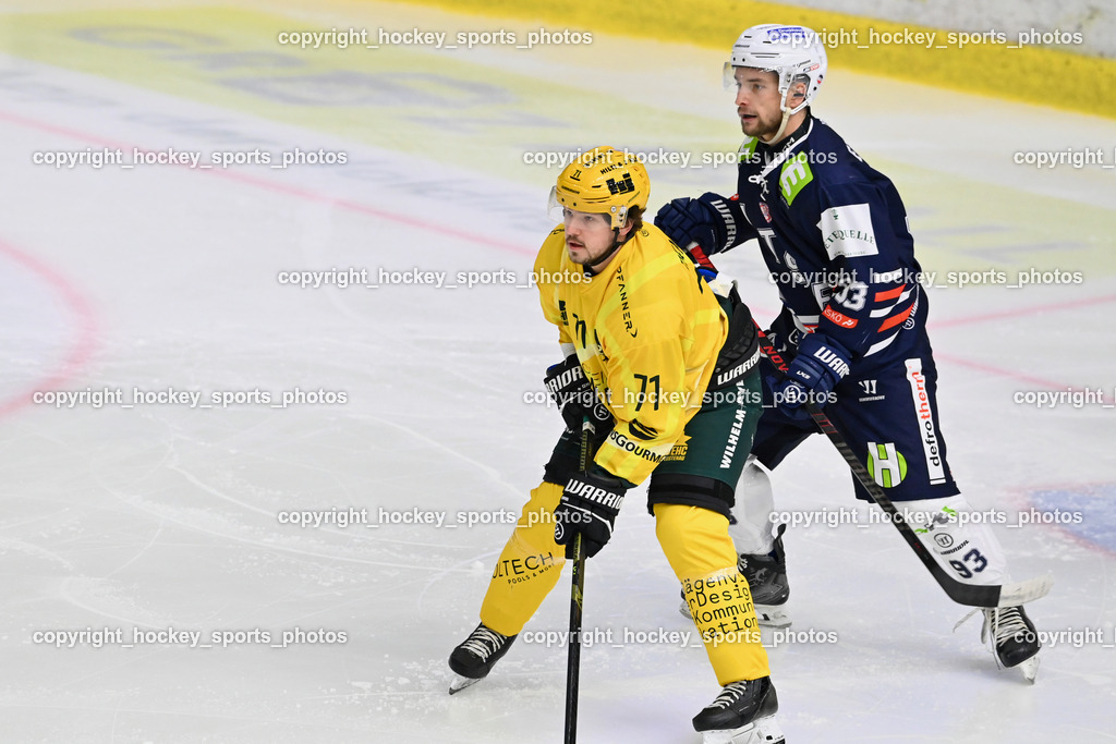 ATSE Graz vs. EHC Lustenau | #71 Demuth Timo EHC Lustenau, #93 Fellner Sebastian ATSE Graz, ATSE Graz vs. EHC Lustenau, ATSE Graz vs. EHC Lustenau am 14.02.2026 in Graz (Merkur Eishalle ), Austria, (Photo by Bernd Stefan)
