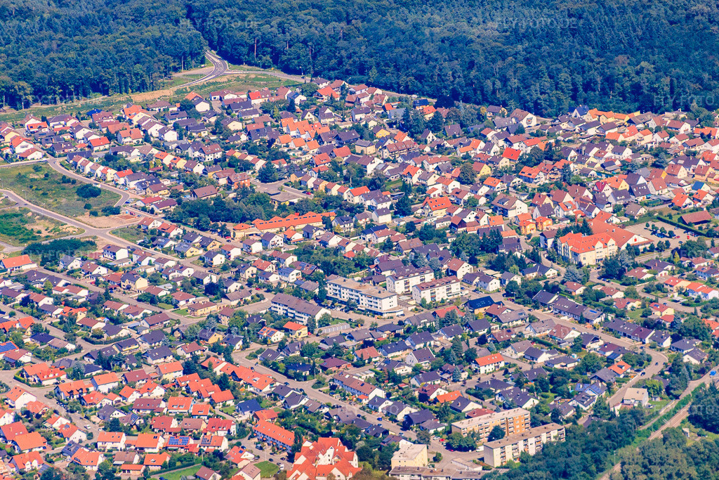 Luftbild: Königsberger Straße in Jockgrim im Bundesland Rheinland-Pfalz in Deutschland. Foto: IMG_32182.jpg vom 20.08.2010 durch Werner Riehm/FLY-FOTO.de