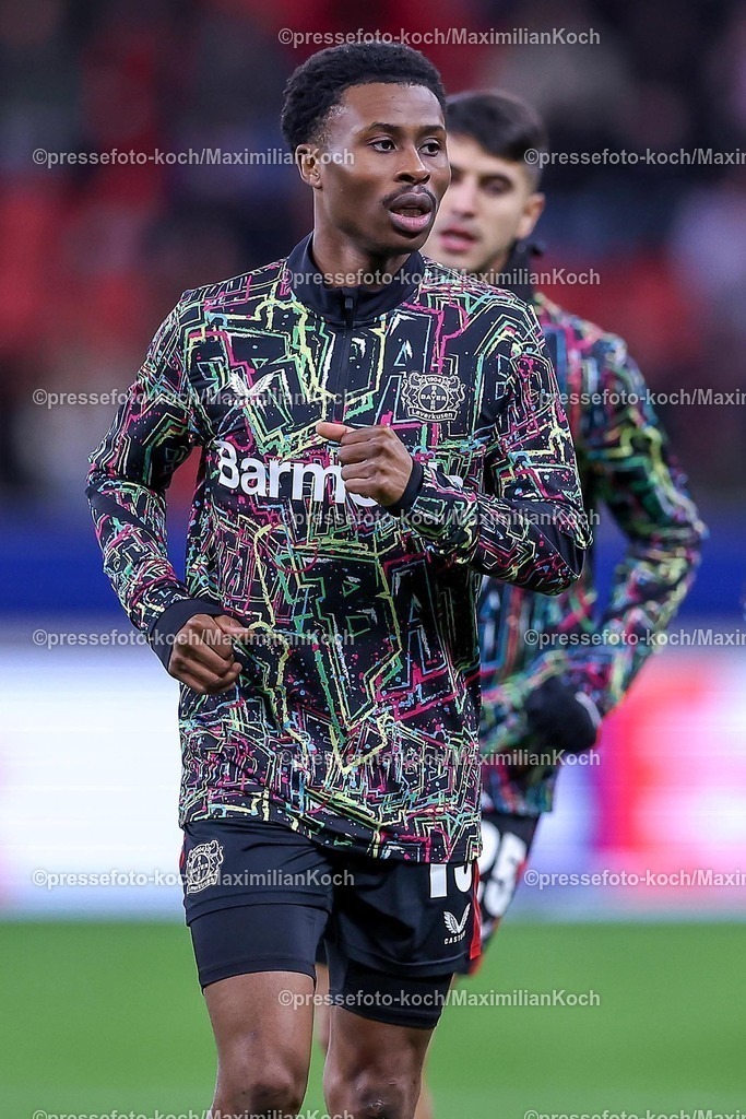 UCL29012502109 | 29.01.2025, Fußball, Bayer 04 Leverkusen - AC Sparta Prag, UEFA Champions League, 8. Spieltag, BayArena, Saison 2024 2025: Nathan Tella (Bayer04 Leverkusen #19)