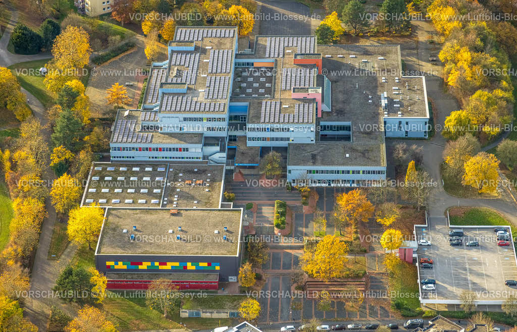 Hagen251102779 | Luftbild, Fritz-Steinhoff-Gesamtschule, herbstliche Bäume, Boele, Hagen, Ruhrgebiet, Nordrhein-Westfalen, Deutschland