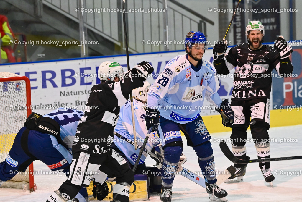 ESC Steindorf vs. SC Hohenems 11.3.2023 | #28 Bacher Stefan, Jubel SC Hohenems Mannschaft, #16 Spannring Stefan