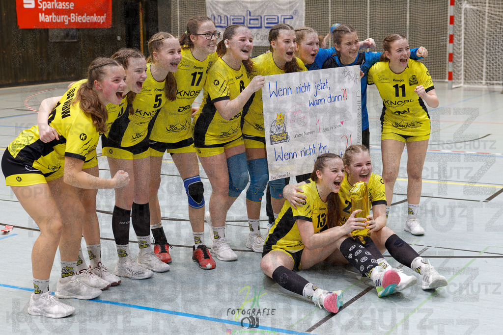Hessenmeisterschaft wJC - Finale; HSG Kleenheim - HSG Weiterstadt/ Braunsh.Worf. | Hessenmeisterschaft wJC - Finale; HSG Kleenheim - HSG Weiterstadt/ Braunsh.Worf. am 22.03.2025 in Biedenkopf (Sporthalle Lahntalschule)Photo © 2025 - Jörg Heinrich - Realisiert mit Pictrs.com