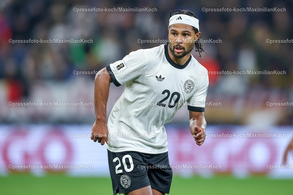 DFB10102501103 | 10.10.2025, Fußball, Länderspiel, Deutschland - Luxemburg, UEFA WM-Qualifikation, 2025/2026, Gruppe A, PreZero Arena in Sinsheim: Serge Gnabry (GER #20) DFB regulations prohibit any use of photographs as image sequences and or quasi-video.
