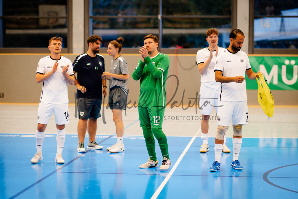 Futsal-Bundesliga, Saison 2025/2026, 2. Spieltag: SC Preußen Münster - FC Liria Futsal Berlin | Futsal-Bundesliga, Saison 2025/2026, 2. Spieltag, SC Preußen Münster empfängt FC Liria Berlin in der Universitäts-Sporthalle in Münster. Foto: sportfotografie.ms | Markus Paletta - Realisiert mit Pictrs.com