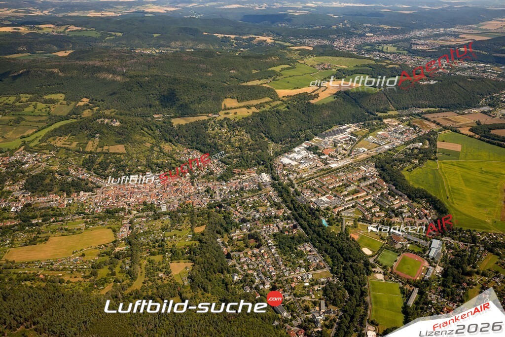 Das Luftbild zeigt :  Bad Blankenburg - Die Luftaufnahme wurde 2024 vom UL-Flugzeug aus erstellt ( keine Drohne ) - Hochauflösende Luftaufnahme - Für grossformatige Ausdrucke geeignet. Die Geschenkidee !Mit Lizenz und Bildrechte bestellbar