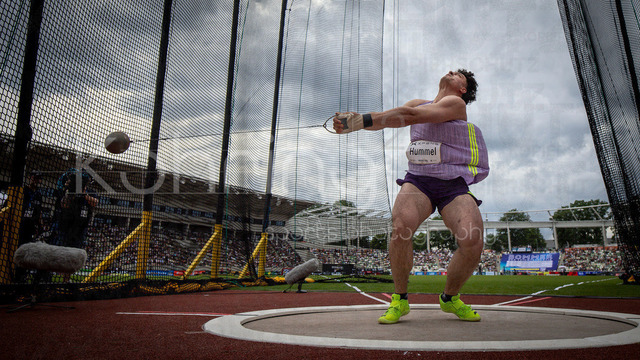 Golden Oval; Dresden, 31.05.2026 | DRESDEN , GERMANY - MAY 31:  Merlin Hummel (GER / Germany) competes in the hammer throw during the Golden Oval Continental Tour Silver meeting on May 31, 2026 at Heinz-Steyer-Stadion in Dresden, Saxony, Germany.